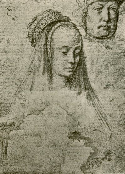 Ung kvinna med huvudbonad, 1497-1498, 1908. av Gerard David