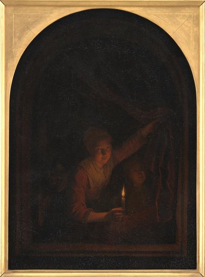 Flicka med ett ljus av Gerrit Dou