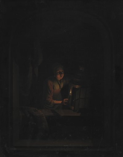 Flicka med ett ljus av Gerrit Dou
