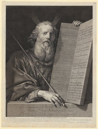 Mose med lagens tavlor av Gérard Edelinck