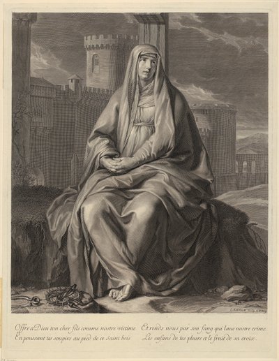 Porträtt av Charles-Maurice Le Tellier av Gérard Edelinck