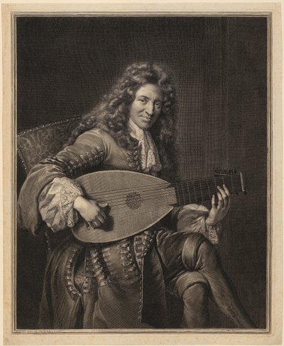 Porträtt av Charles Mouton av Gérard Edelinck
