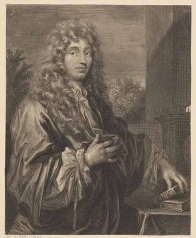 Porträtt av Christiaan Huygens av Gérard Edelinck