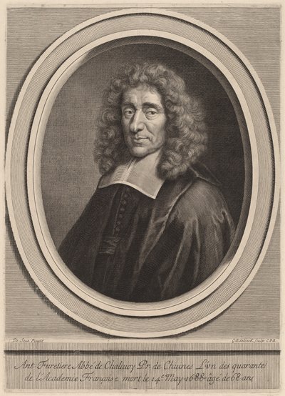 Antoine Furetière av Gerard Edelinck after Gilbert de Seve