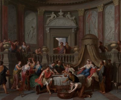 Cleopatras bankett, ca 1700 (olja på duk) av Gerard Hoet