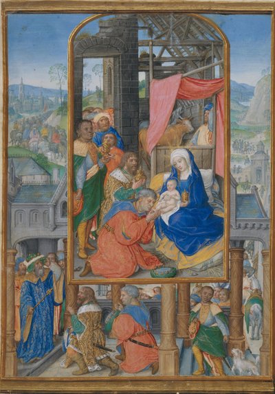 Manuskriptbelysning med tillbedjan av männen, ca. 1515-25. av Gerard Horenbout