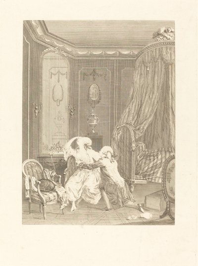 Sen omvändelse av Gerard Rene Le Vilain after Nicolas Lavreince