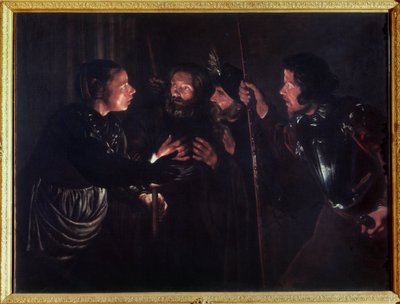 Sankt Peters förnekelse. Målning av Gerard Seghers (1591-1651). Olja på duk av Gerard Seghers