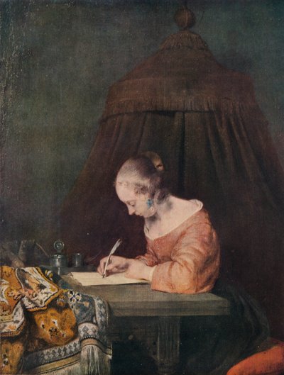 Kvinna som skriver ett brev, c1655, 1938 av Gerard Terborch II