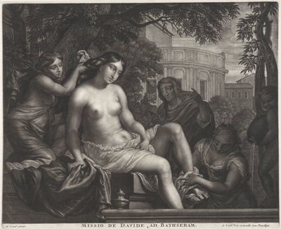Batseba tar emot budskapet från David Missio de Davide ad Bathshebam (titel på objekt) av Gerard Valck