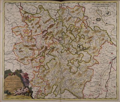 Generalis Lotharingia dispartita in ducatum ejus proprium et Barrensem quorum intra fines continentur episcopatus Metensis, Tullensis, Verdunensis av Gerard Valck
