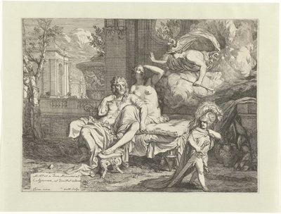 Hermes beordrar Calypso att släppa Odysseus av Gerard Valck