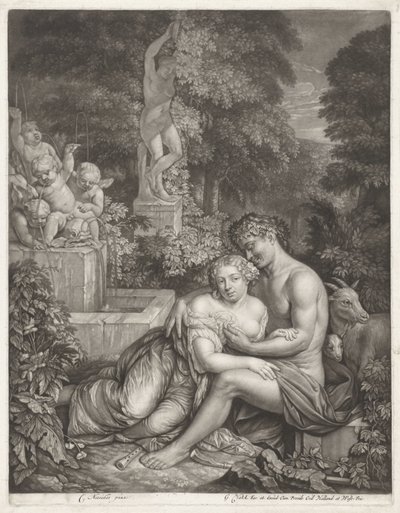 Vertumnus en Pomona av Gerard Valck