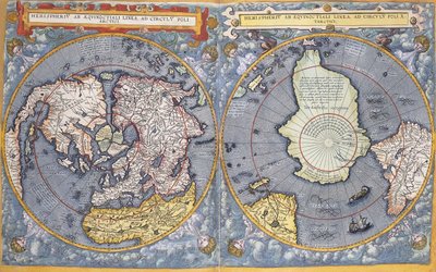 Nord- och Sydpolen, 1593 av Gerard de Jode