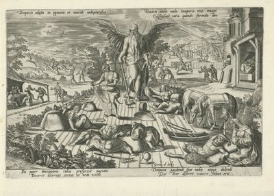 Fader Tid mitt i scener av dåligt beteende Temporis abusus in ignauta et muridi uoluptatibus (...) (titel på objekt) Moralizing Allegories of Time (serietitel) av Gerard de Jode