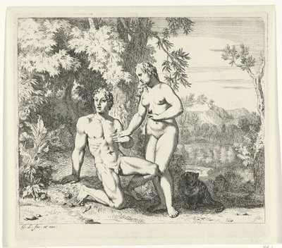 Adam och Eva i paradiset Scener från Genesis (serietitel) av Gerard de Lairesse