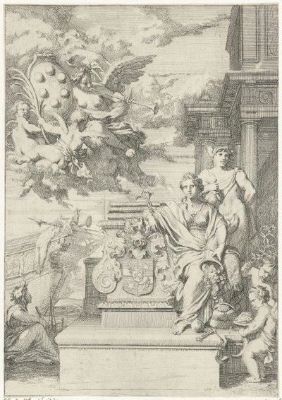Allegori över handeln och De Medicis familjevapen av Gerard de Lairesse