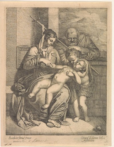 Den heliga familjen med Johannes Döparen av Gerard de Lairesse