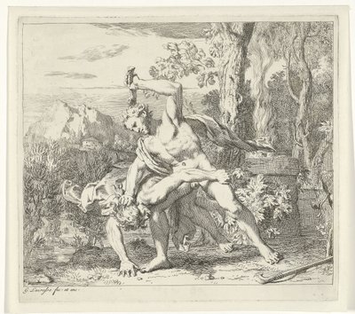 Kain dödar Abel Scener från Genesis av Gerard de Lairesse
