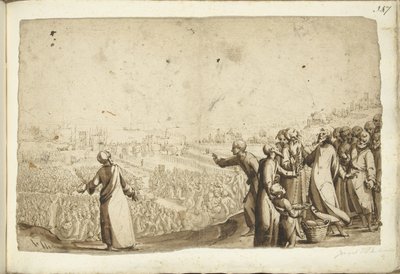 Kristus matar folkmassan av Gerard ter Borch (I)
