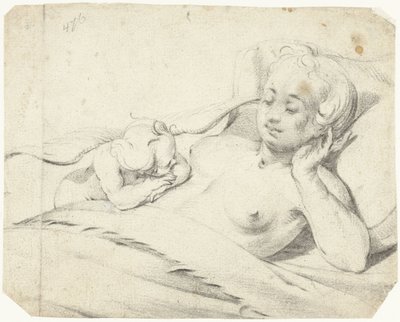 Venus i sängen med att titta på Amor av Gerard ter Borch (I)