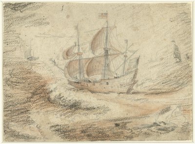 Segelfartyg till havs av Gerard ter Borch (II) (possibly)