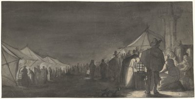 Mjölkmarknaden i Zwolle, på natten av Gerard ter Borch (II)