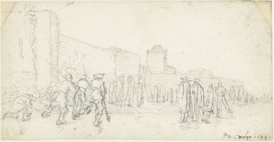 Isunderhållning på Zijlpoort i Haarlem av Gerard ter Borch (II)