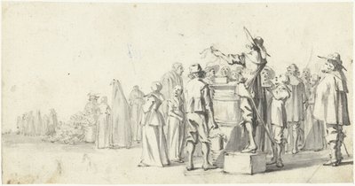 Annonsör på ett marknadstorg av Gerard ter Borch (II)
