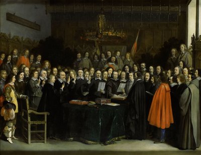 Ratificeringen av Munsterfördraget Eden om freden i Münster 1648 av Gerard ter Borch (II)