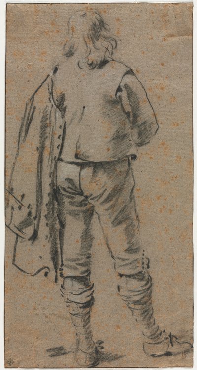 En man som står sedd bakifrån, ca. 1630. av Gerard ter Borch