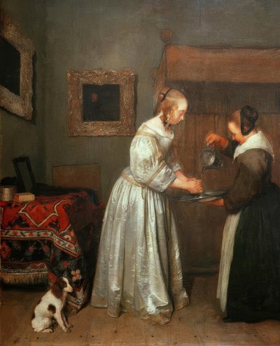 Damen tvättar sina händer av Gerard ter Borch