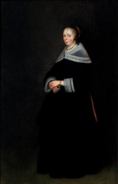 Danska:  Dameporträtt Porträtt av en dam av Gerard ter Borch