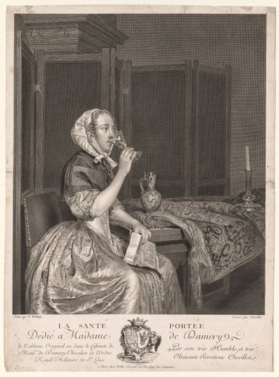 Dricker en skål. av Gerard ter Borch