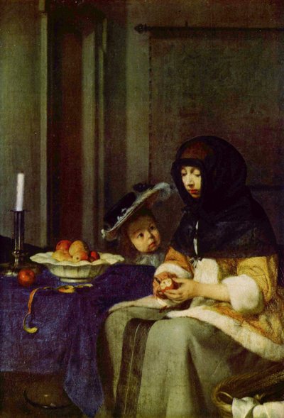 Tyska: Apfelschälerin Äppelskalare av Gerard ter Borch