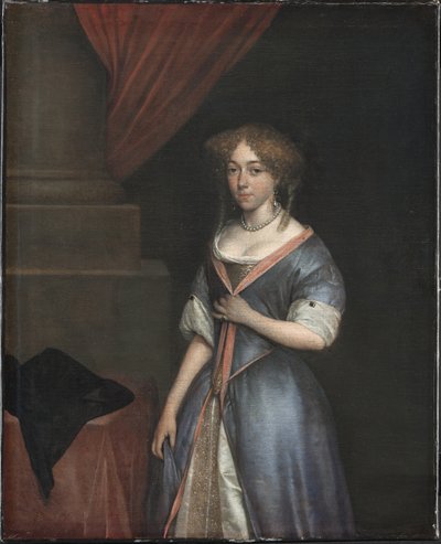 Porträtt av en dam av Gerard ter Borch