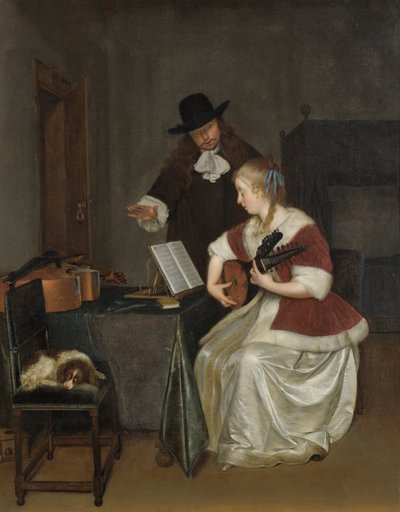 Musiklektionen av Gerard ter Borch
