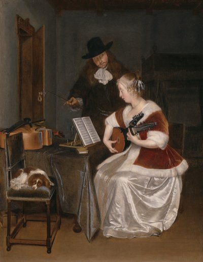 Musiklektionen av Gerard ter Borch