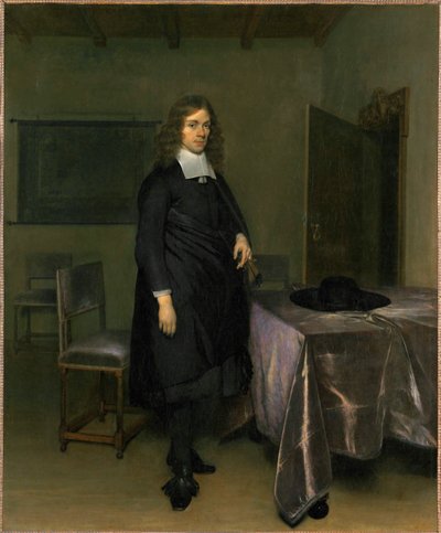 Porträtt av en gentleman (olja på duk) av Gerard ter Borch or Terborch