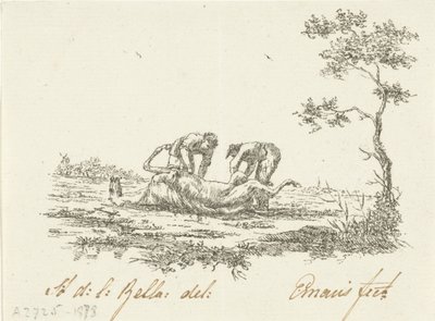 Två hästskinnare skinnarna av Gerardus Emaus de Micault (signed by artist)