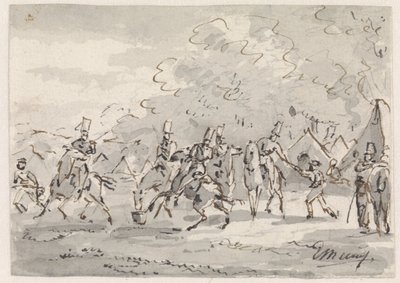 Kavalleri på tältläger av Gerardus Emaus de Micault