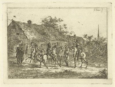 Kavalleri i en by Avskedsdrinken av Gerardus Emaus de Micault