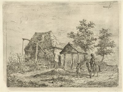 Kavallerist på gården Hästartilleristen och bonden av Gerardus Emaus de Micault