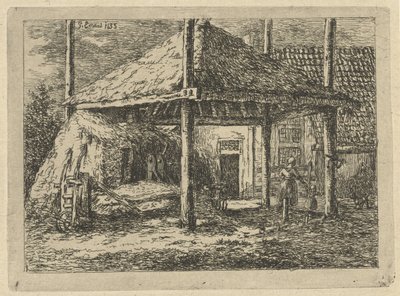 Höstack Tak på en höstack i Pernis av Gerardus Emaus de Micault