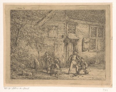 Barn nickar Bollspelaren av Gerardus Emaus de Micault