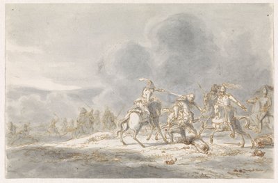 Ryttare kamp av Gerardus Emaus de Micault
