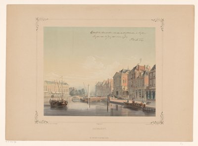Utsikt över Aalmarkt i Leiden Aalmarkt (titel på objekt) av Gerardus Johannes Bos