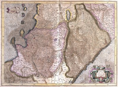 Abruzzo och Kampanien, Italien (gravyr av Gerardus Mercator