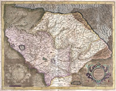 Ancona och Spoleto, Italien (gravyr av Gerardus Mercator