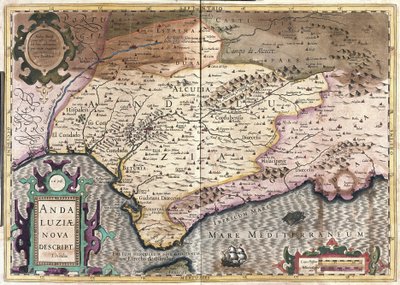 Andalusien, Spanien (gravyr av Gerardus Mercator